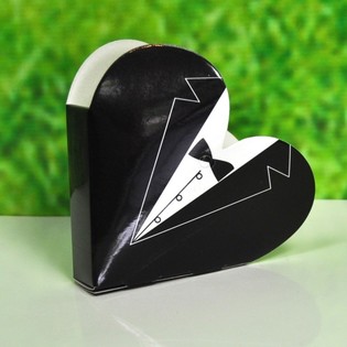 Cajitas de Regalo para Boda - Corazón Smoking (12 uds.)