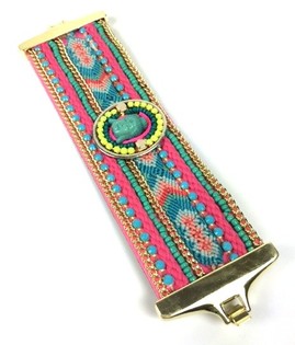 Pulsera Ancha de Lujo Estilo Ibiza Multicolor Buda (1 ud.)