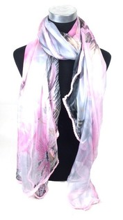 Bufanda Estilo Ibiza Rosa/Gris | Accesorios de Moda B2B
