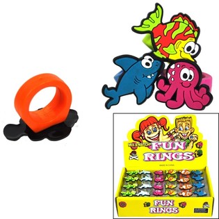 ANILLOS PARA NIÑOS EN EXPOSITOR - MODELO: ANIMALES MARINOS (24 uds.)