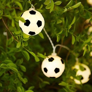 Guirnalda de Luces F&uacute;tbol BLANCO/NEGRO 10 L&aacute;mparas (9 uds.)