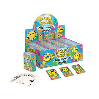 MINI CARTAS DE JUEGO – MODELO: SMILEY EN EXPOSITOR (24 uds.)