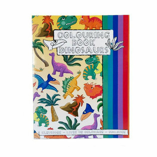A4 - LIBRO DE COLOREAR DINOSAURIOS 21x28 cm, CON PEGATINAS (12 uds.)