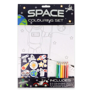 Set de Colorear Espacio - Incluye Lápices y Pegatinas (12 uds.)